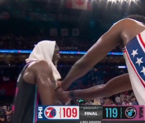 世界杯比赛直播地址-好兄弟打你怎么了？恩比德&amp;热巴赛后热聊掐喉 前者：我根本没犯规